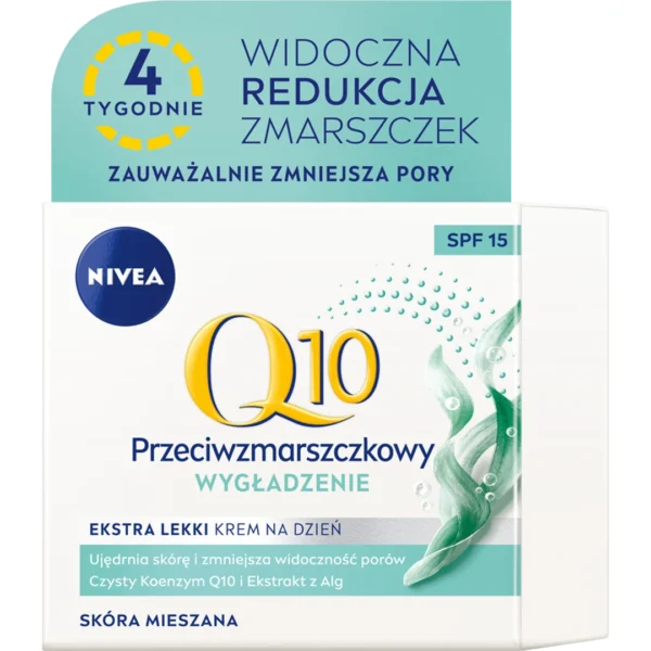 Nivea Q10 Wygładzenie krem do twarzy zmniejszający widoczność porów na dzień SPF 15, 50 ml