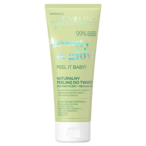 Eveline Cosmetics Beauty & Glow Peel It Baby! naturalny peeling do twarzy 2w1 – enzymatyczny i mechaniczny, 75 ml