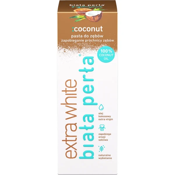 Biała Perła Coconut wybielająca pasta do zębów z olejem z kokosa, 75 ml