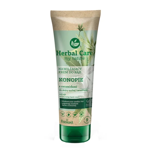 Herbal Care KONOPIE z ceramidami krem do rąk nawilżający, 100 ml