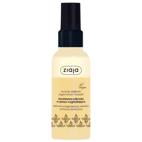 Ziaja Arganowa dwufazowa odżywka wygładzająca w sprayu z olejkiem arganowym i tsubaki, 125 ml