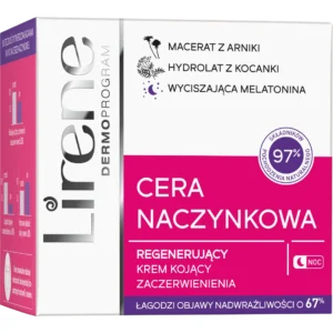 Lirene CERA NACZYNKOWA regenerujący krem kojący zaczerwienienia na noc, 50 ml