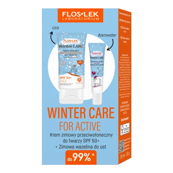 Winter Care For Active krem zimowy przeciwsłoneczny do twarzy SPF 50+, 30 ml + wazelina do ust, 10 g