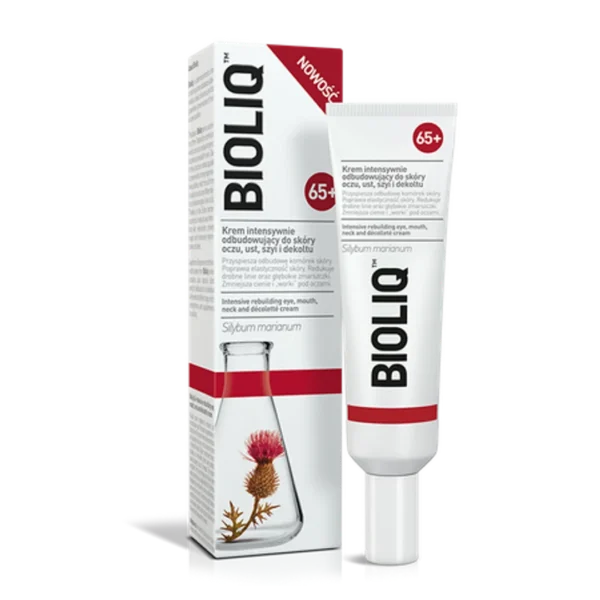 Bioliq 65+ krem intensywnie odbudowujący do skóry oczu, ust, szyi i dekoltu, 30 ml