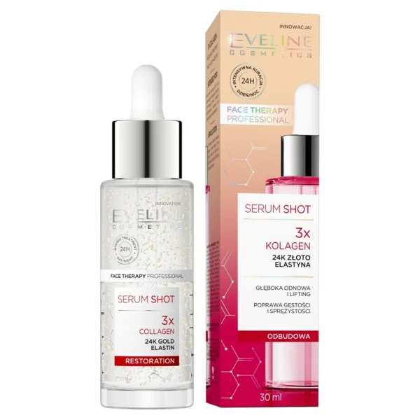 Eveline Cosmetics Face Therapy Professional Serum Shot Kuracja odbudowująca 3x kolagen, 30 ml