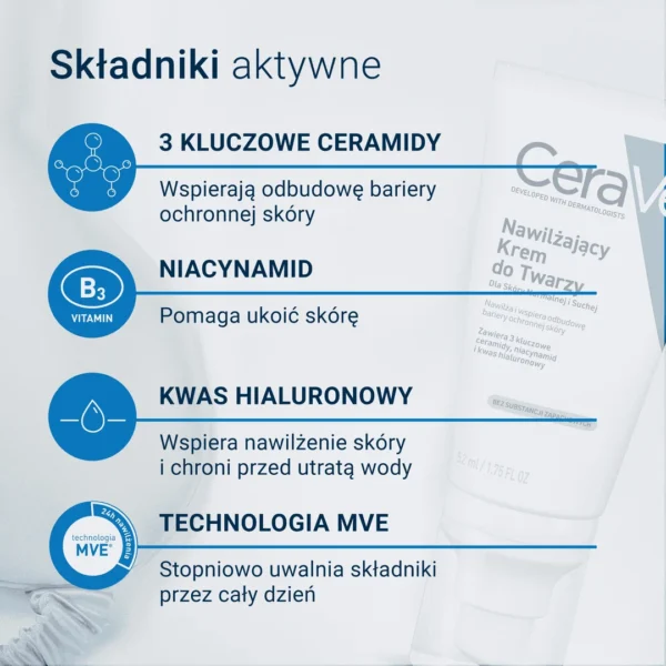 CeraVe nawilżający krem do twarzy, 52 ml