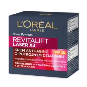 L`Oreal Paris Revitalift Laser X3 krem anti-aging o potrójnym działaniu SPF 25, 50 ml