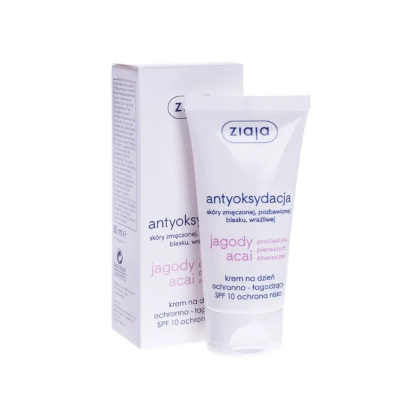 Ziaja Jagody Acai krem na dzień ochronno-łagodzący SPF 10, 50 ml - obrazek 2