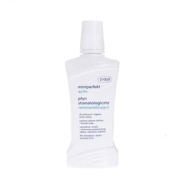 Ziaja Mintperfekt Activ remineralizujący płyn do płukania i higieny jamy ustnej, 500 ml