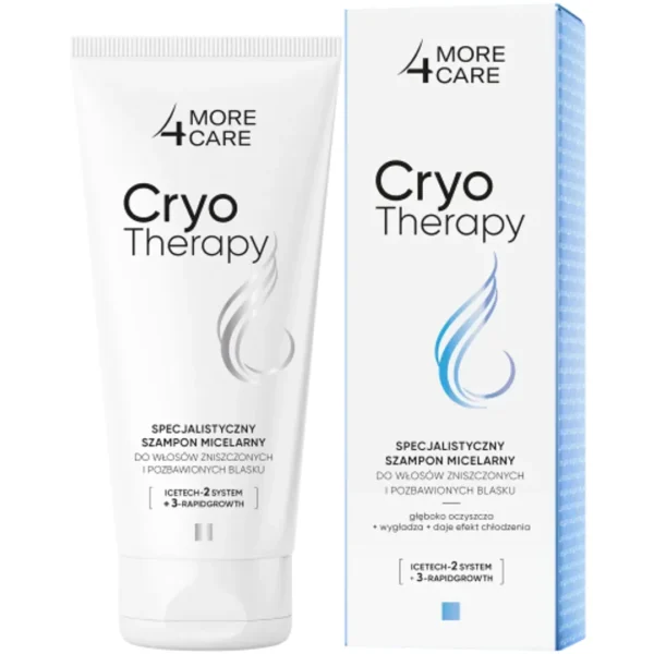 More4Care Cryotherapy Specjalistyczny szampon micelarny do włosów zniszczonych, 200 ml