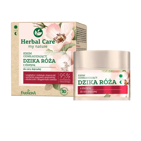 Herbal Care krem odmładzający do twarzy z dziką różą i elastyną, 50 ml