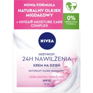 Nivea 24h Nawilżenia odżywczy krem na dzień cera sucha i wrażliwa, 50ml