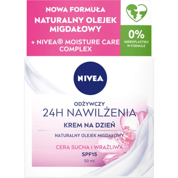 Nivea 24h Nawilżenia odżywczy krem na dzień cera sucha i wrażliwa, 50ml