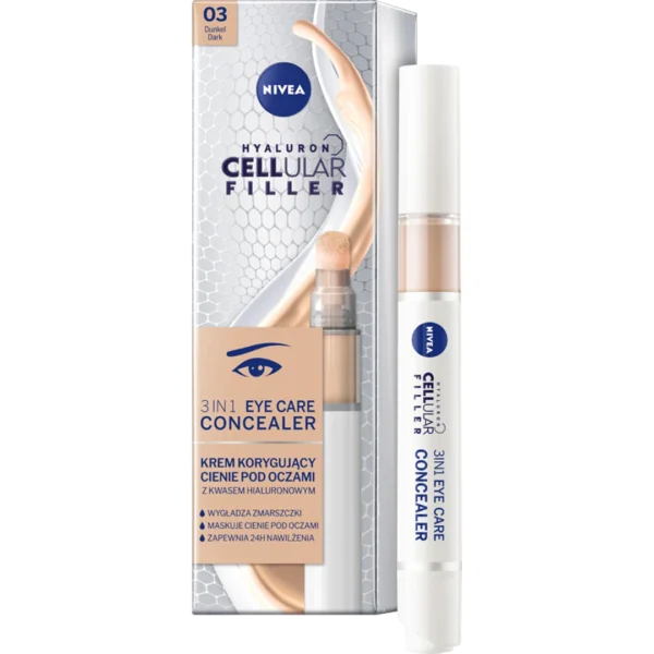 Nivea Hyaluron Cellular Filler 3 w 1 krem korygujący cienie pod oczami ciemny, 4 ml