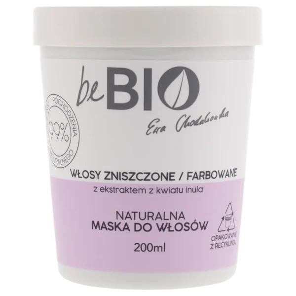 beBIO Ewa Chodakowska naturalna maska do włosów zniszczonych / farbowanych, 200 ml