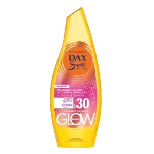 Dax Sun Turbo Glow rozświetlająca olejkowa emulsja ze złotymi drobinkami SPF30, 175 ml