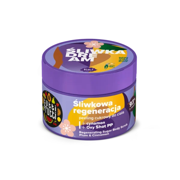 Tutti Frutti Regenerujący peeling po prysznic Śliwka i cynamon + Oxy Shot PP, 300 g