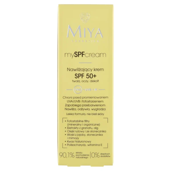 Miya mySPFcream nawilżający krem SPF 50+ twarz oczy dekolt, 40 ml