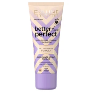 Eveline Cosmetics Better Than Perfect nawilżająco-kryjący podkład z formułą No Transfer nr 02 Light vanilia, 30 ml