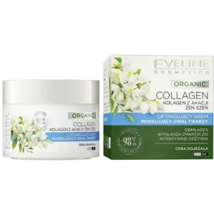 Eveline Cosmetics Organic Collagen fiftingujący krem modelujący owal twarzy, 50 ml