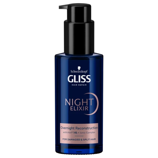 Schwarzkopf Gliss Night Elixir Overnight Reconstruction regenerujący eliksir na noc do włosów zniszczonych i rozdwojonych końcówek, 100ml