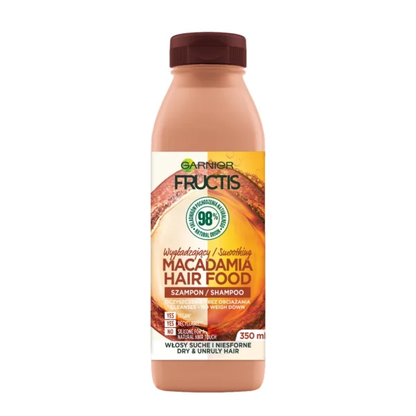 Garnier Fructis Macadamia Hair Food wygładzający szampon do włosów, 350 ml