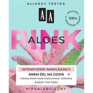 AA ALOES PINK Intensywnie nawilżający żelowy krem na dzień, 30 ml