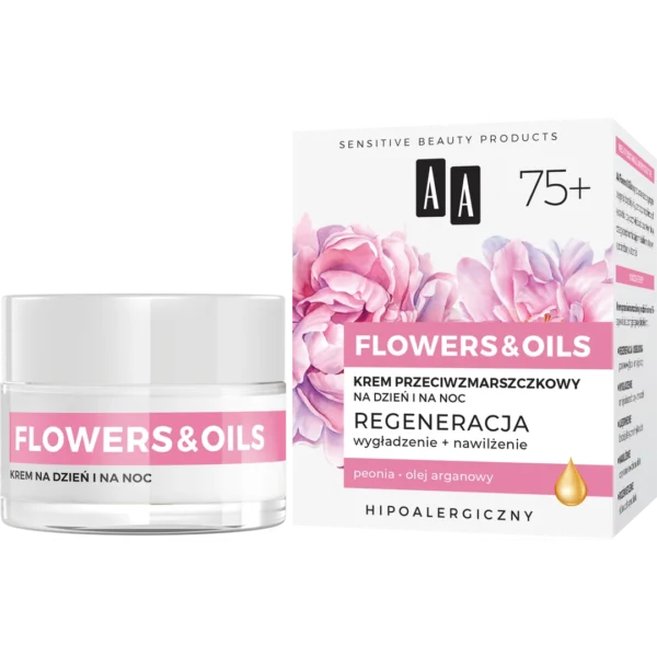 AA FLOWERS & OILS 75+ Krem przeciwzmarszczkowy na dzień i noc, 50 ml - obrazek 3