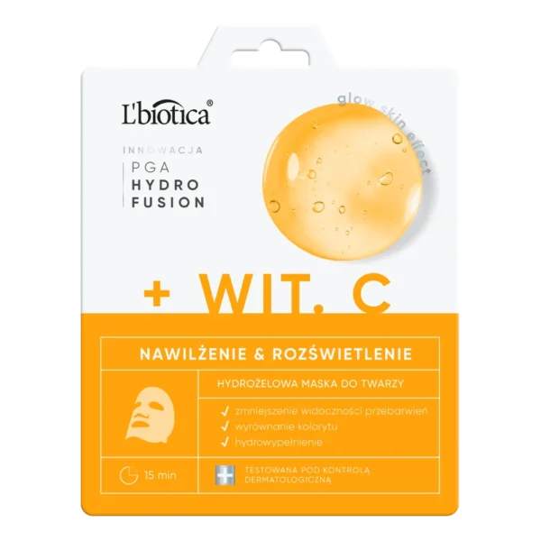 L`BIOTICA PGA Hydr Fusion + Witamina C Hydrożelowa maska do twarzy - nawilżenie i rozświetlenie
