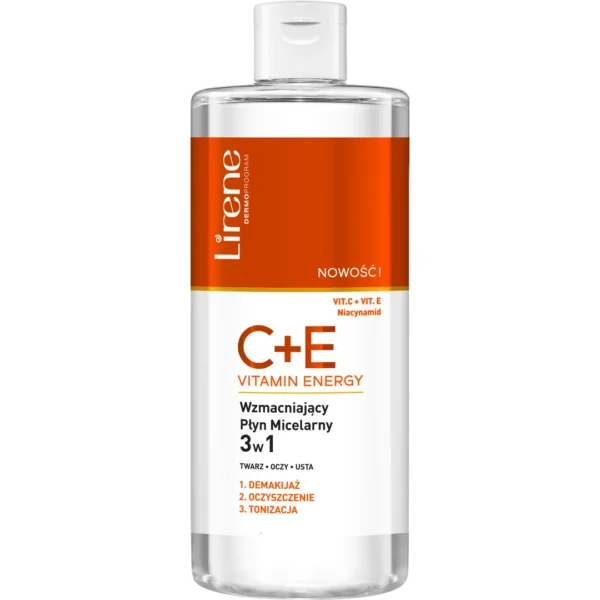 Lirene C+E VITAMIN ENERGY wzmacniający płyn micelarny 3 w 1, 400 ml