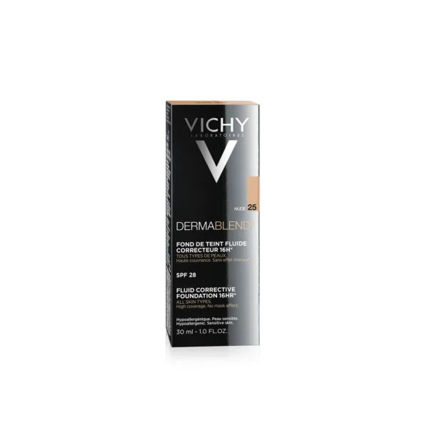 Vichy Dermablend fluid korygujący 16 h, SPF 25, 25 Nude, 30 ml - obrazek 3