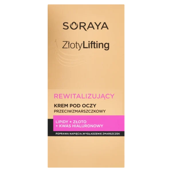 Soraya Złoty Lifting rewitalizujący krem przeciwzmarszczkowy pod oczy, 15 ml