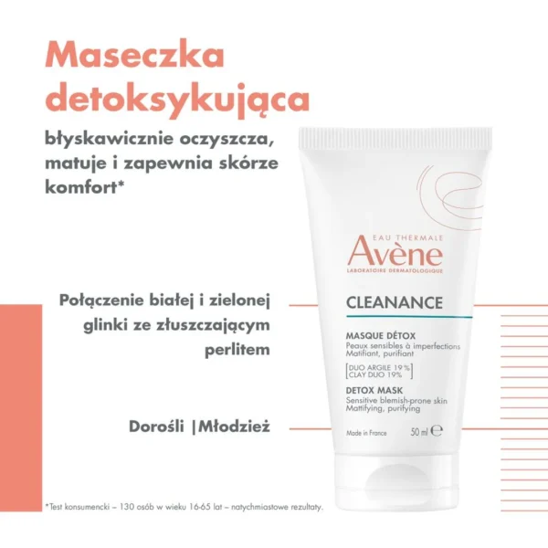 Avène CLEANANCE maseczka do twarzy oczyszczająca, 50 ml - obrazek 4