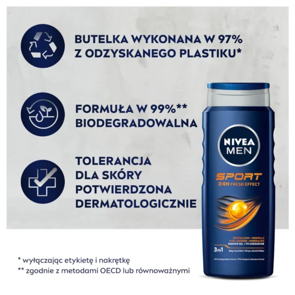 Nivea Men Sport żel pod prysznic, 500 ml - obrazek 7