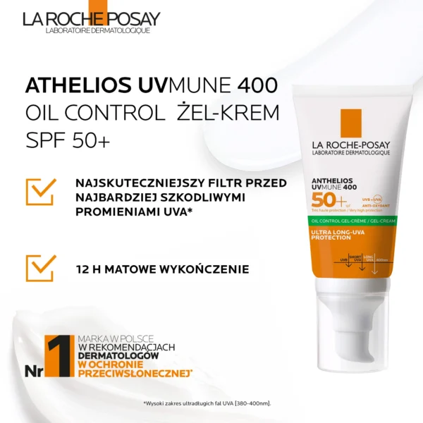 La Roche-Posay Anthelios UVMUNE 400 Oil Control żel-krem SPF50+, 50 ml