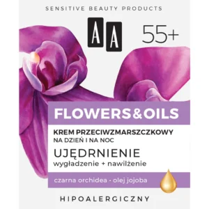 AA FLOWERS & OILS 55+ krem przeciwzmarszczkowy na dzień i na noc, 50 ml