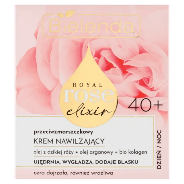 Bielenda Royal Rose przeciwzmarszczkowy półtłusty krem odbudowujący 40+, dzień/ noc, 50 ml