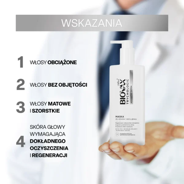 Biovax Trychologic Advanced Detox maska do włosów i skóry głowy, 200 ml - obrazek 5