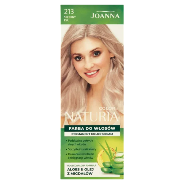 Joanna Naturia Color farba do włosów nr 213 Srebrny Pył, utleniacz 60 g + farba 40 g
