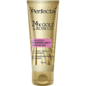 Perfecta 24K Gold & Rose Oil luksusowy regenerujący krem do rąk, 75 ml