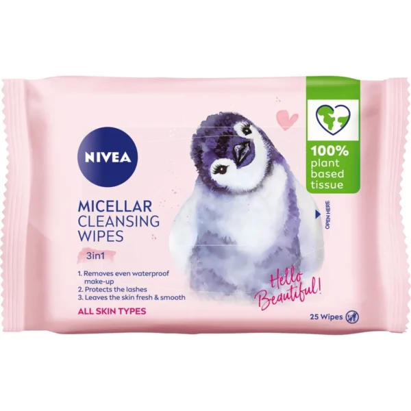 Nivea nawilżające chusteczki micelarne do demakijażu 3 w 1, 25 szt. - obrazek 4