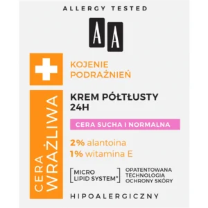 AA CERA WRAŻLIWA Krem półtłusty 24h, 50 ml