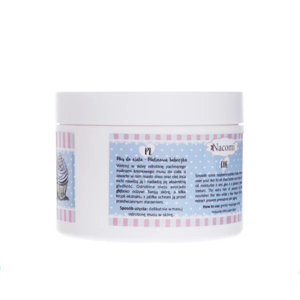 Nacomi odżywczy mus do ciała malinowa babeczka, 180 ml - obrazek 2