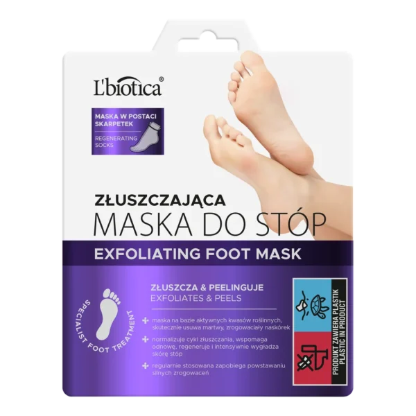 L'biotica złuszczająca maska do stóp w postaci nasączonych skarpetek, 40 ml - obrazek 2