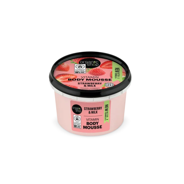 Organic Shop organiczny mus do ciała Truskawkowy Jogurt, 250 ml