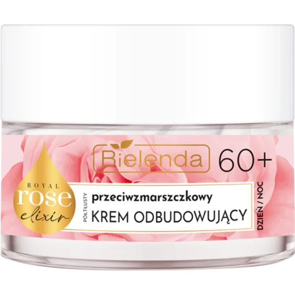 Bielenda Royal Rose przeciwzmarszczkowy półtłusty krem odbudowujący 60+, dzień/ noc, 50 ml - obrazek 2