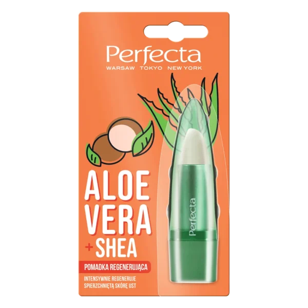 Perfecta Aloe Vera pomadka regenerująca do ust z aloesem i masłem shea, 5 g