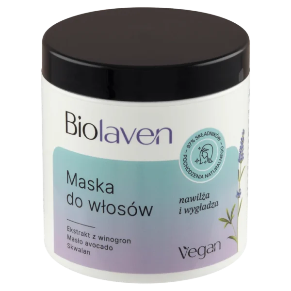 Biolaven organic maska do włosów Olej z pestek winogron & Olejek lawendowy, 250 ml