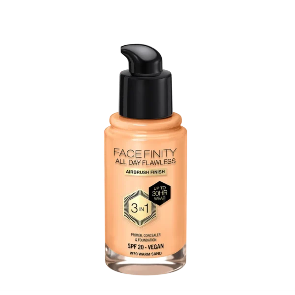 Max Factor Facefinity All Day Flawless podkład do twarzy 3w1 W70 Warm Sand, 30 ml - obrazek 3