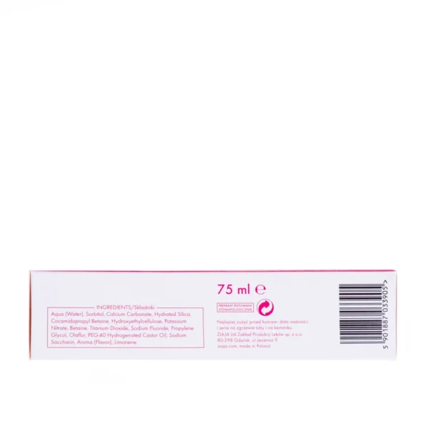 Ziaja Mintperfekt Sensitiv pasta stomatologiczna zmniejszająca nadwrażliwość, 75 ml - obrazek 3